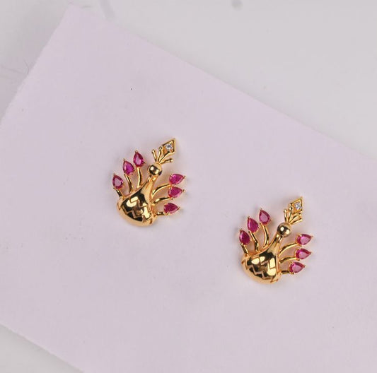 Feathers of Royalty Earring