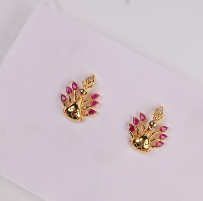 Feathers of Royalty Earring